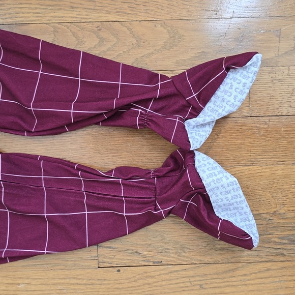 CARTER'S BABY ONE PIECE PAJAMAS WITH FEET, BURGUNDY PLAID BEAR SIZE 24 MONTHS - Picture 4 of 8